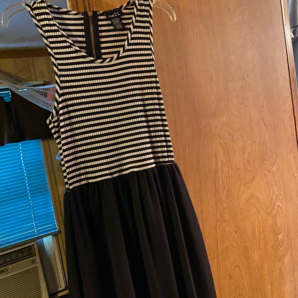 Striped black and white dress